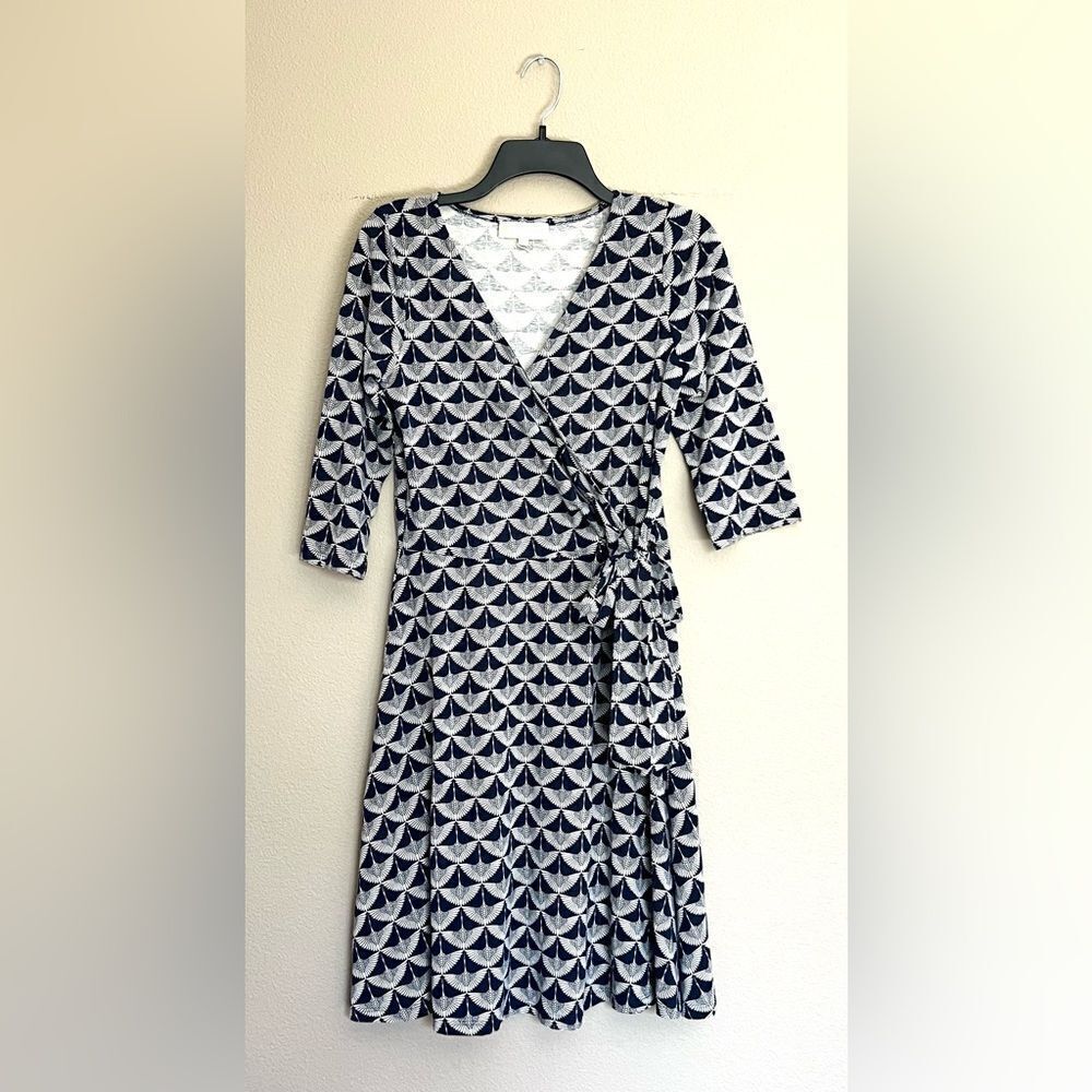 Synergy Printed Organic Cotton Faux Wrap Dress